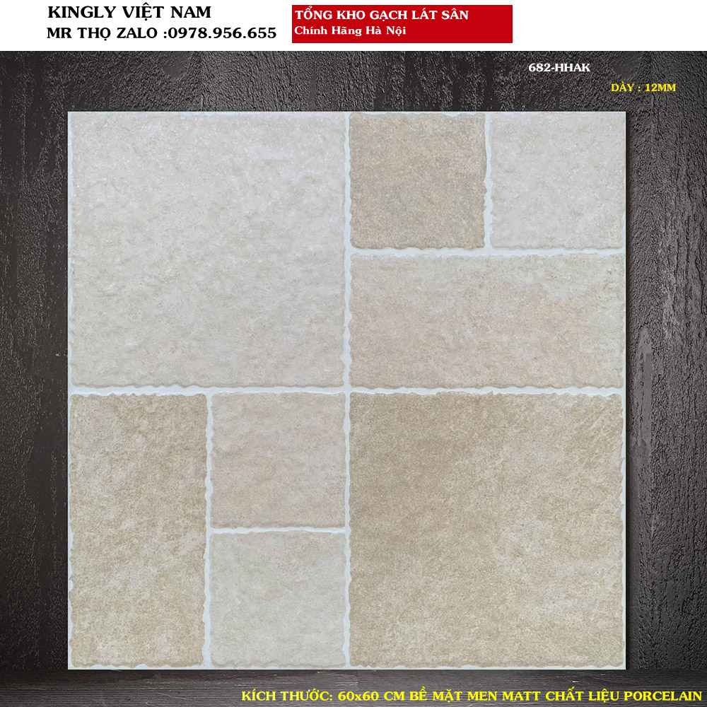 Gạch lát sân giả cổ 60x60 682